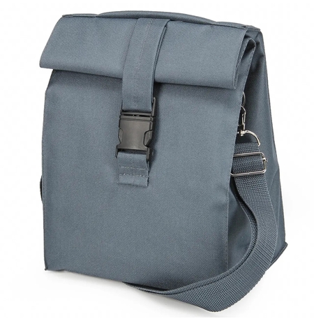 Термосумка для ланчу Lunch bag на ремені, чорна