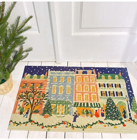 Килимок придверний «Зимові будиночки» Килимок придверний «Зимові будиночки»
