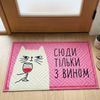 Коврик придверный с принтом Сюда только с вином