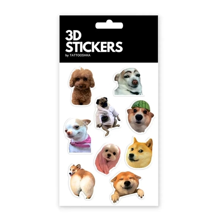 3D-стикеры набор «Собаки меми сет 1»