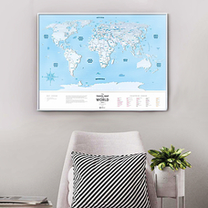 Пластиковая скретч-карта мира Travel Map, Silver купить в интернет-магазине Супер Пуперс