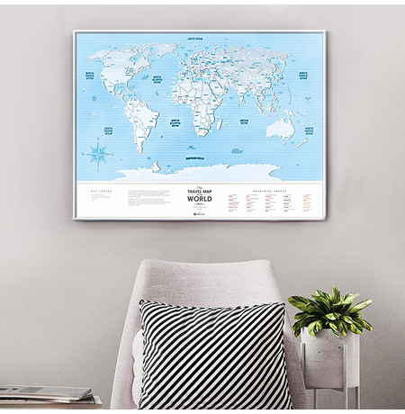 Пластиковая скретч-карта мира Travel Map, Silver