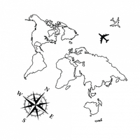 Тимчасове тату "Карта світу", 8 см