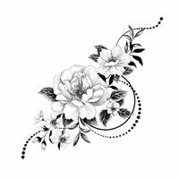 Временная тату «Графические цветы», 16 см