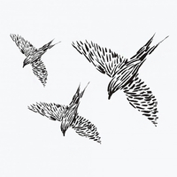 Сет временных тату «Чёрные птички» Сет временных тату «Чёрные птички»