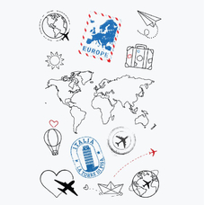 Сет временных тату «Карта мира (full version)» купить в интернет-магазине Супер Пуперс