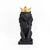Чёрная гипсовая статуэтка льва с короной