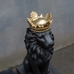 Чёрная гипсовая статуэтка льва с короной