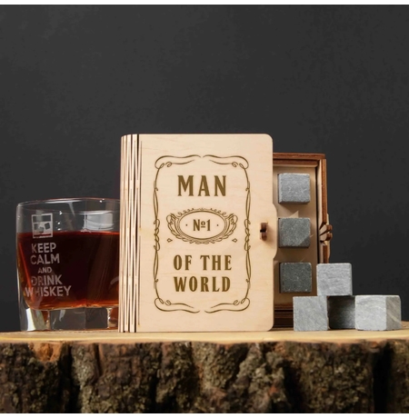 Камни для виски «Man №1 of the world»