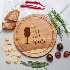 Дошка для нарізки «Don't cry, drink wine» придбати в інтернет-магазині Супер Пуперс