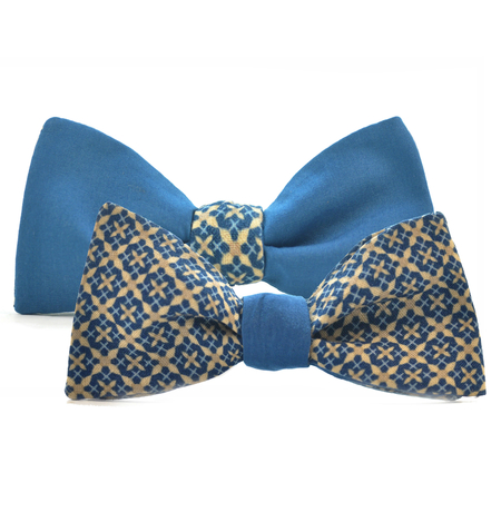 Краватка-метелик двостороння "Blue Geometric"