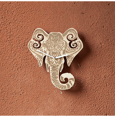 Деревянные часы «Индийский слон»