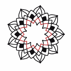Временная тату «Mandala Red», 12 см
