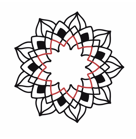 Временная тату «Mandala Red», 12 см