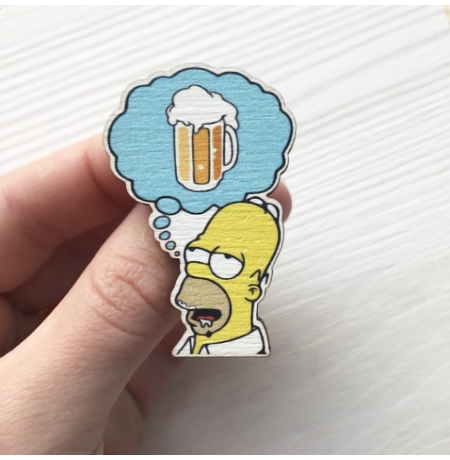 Значок "Гомер та пиво"