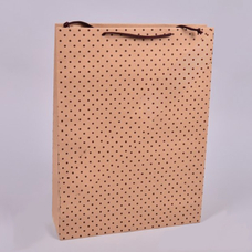 Подарунковий пакет "Крафт в горошок" 45x32 см придбати в інтернет-магазині Супер Пуперс