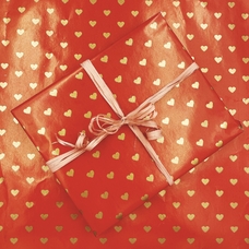 Упаковка в подарунковий папір «Golden hearts» придбати в інтернет-магазині Супер Пуперс