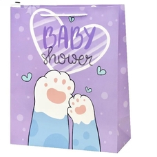 Подарочный пакет «Baby shower», фиолетовый 18x23x10 см купить в интернет-магазине Супер Пуперс