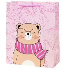 Подарочный пакет «Pink bear» 18x23x10 см купить в интернет-магазине Супер Пуперс