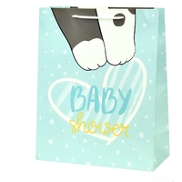 Подарочный пакет «Baby shower», бирюзовый 18x23x10 см