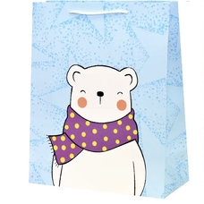 Подарочный пакет «Blue bear» 18x23x10 см купить в интернет-магазине Супер Пуперс