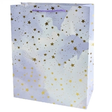 Подарочный пакет «Purple stars» 18x23x10 см купить в интернет-магазине Супер Пуперс