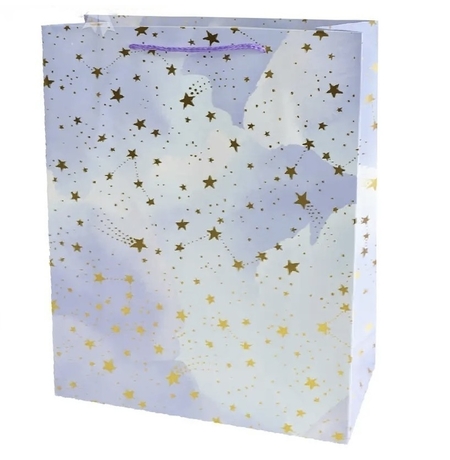 Подарочный пакет «Purple stars» 18x23x10 см