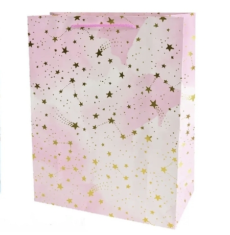 Подарочный пакет «Pink stars» 18x23x10 см