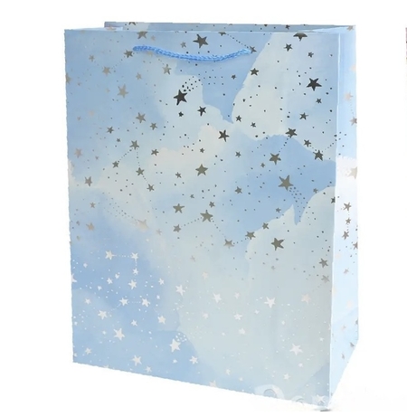 Подарунковий пакет «Blue stars» 18x23x10 см