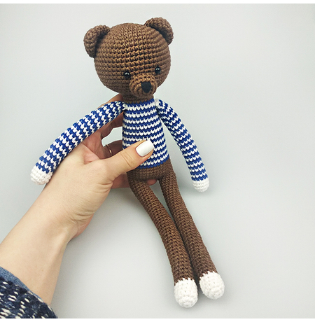 Іграшка з пряжі «Ведмедик в піжамі»