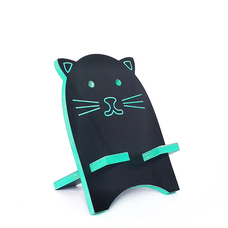 Подставка для смартфона "Чёрный котик", бирюзовый