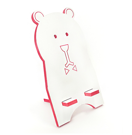 Підставка для смартфона «Білий ведмідь», червоний
