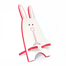 Подставка для смартфона «Белый заяц», красный купить в интернет-магазине Супер Пуперс