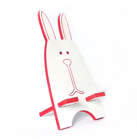 Подставка для смартфона «Белый заяц», красный