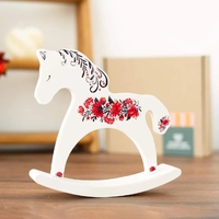 Дерев'яний коник-гойдалка «Flowers», білий