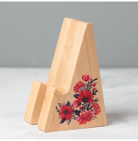 Деревянная подставка для телефона «Flowers»