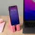 Деревянная подставка для телефона «Pink»