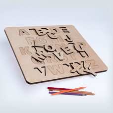 Деревянный пазл «Английский алфавит» купить в интернет-магазине Супер Пуперс