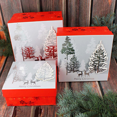 Подарочная коробка «Christmas wood» (от 16,5 см) купить в интернет-магазине Супер Пуперс