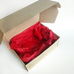 Подарункова коробка «Крафтова», з червоною тишью