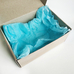 Подарункова коробка «Крафтова», з блакитною тишью