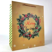 Подарочный пакет «Merry Christmas», новогодний венок