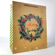 Подарунковий пакет «Merry Christmas», новорічний вінок придбати в інтернет-магазині Супер Пуперс