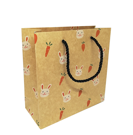 Подарочный пакет "Carrots and rabbits" 20x20x8 см