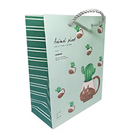 Подарочный пакет Animal plant (green) 25x20x10 см