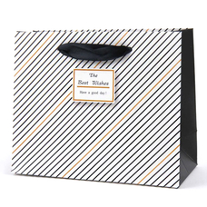 Подарунковий пакет «The best wishes» (stripes), 16x13x7 см придбати в інтернет-магазині Супер Пуперс
