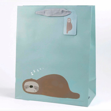 Подарочный пакет «Ленивец» (mint), 23х18х10 см купить в интернет-магазине Супер Пуперс
