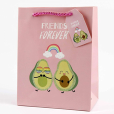 Подарунковий пакет з блискітками «Авокадо» (pink) 23х18х10 см придбати в інтернет-магазині Супер Пуперс