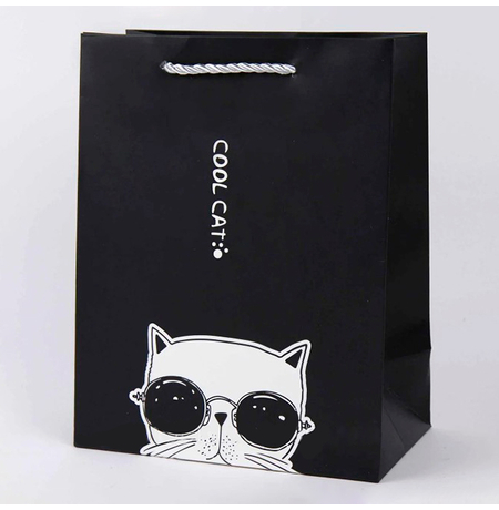 Подарунковий пакет «Cool Cat» (black) 32x26x12 см