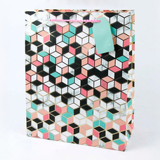 Подарунковий пакет (квадрати) 23x18x10 см придбати в інтернет-магазині Супер Пуперс